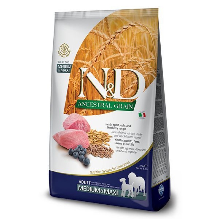 Cani Farmina N&D Ancestral Grain | Farmina N&D Ancestral Grain Adult Medium/Maxi Agnello E Mirtillo