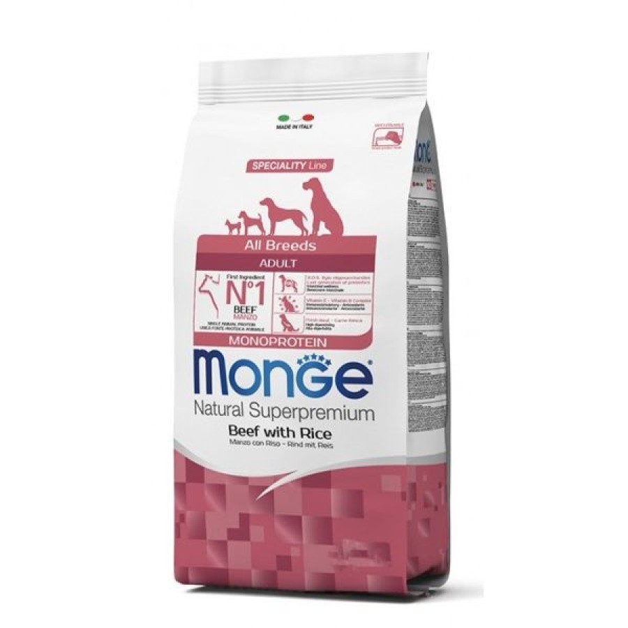 Cani Monge Natural Superpremium | Monge Natural Superpremium Adult Manzo E Riso