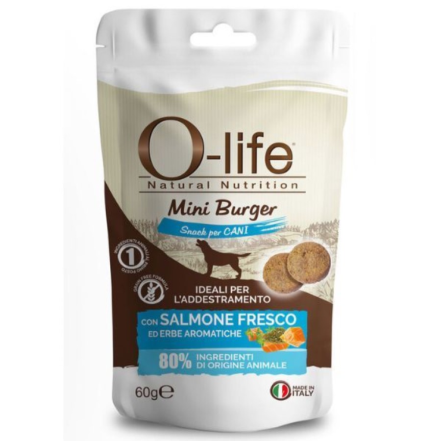 Cani O-Life | O-Life Adult Mini Burger Grain Free Snack Per Cani 60 Gr