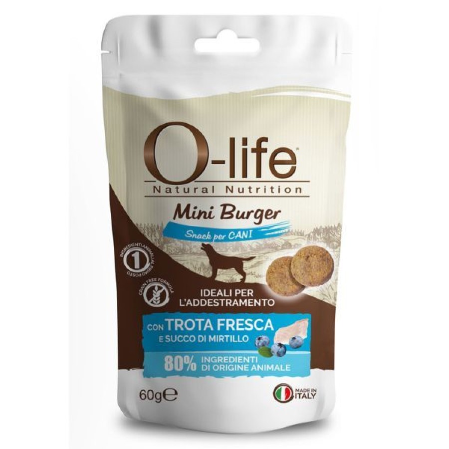 Cani O-Life | O-Life Adult Mini Burger Grain Free Snack Per Cani 60 Gr