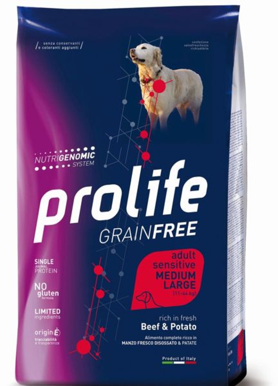 Cani Prolife | Prolife Grain Free Cane Adult Sensitive Medium/Large Manzo E Patate