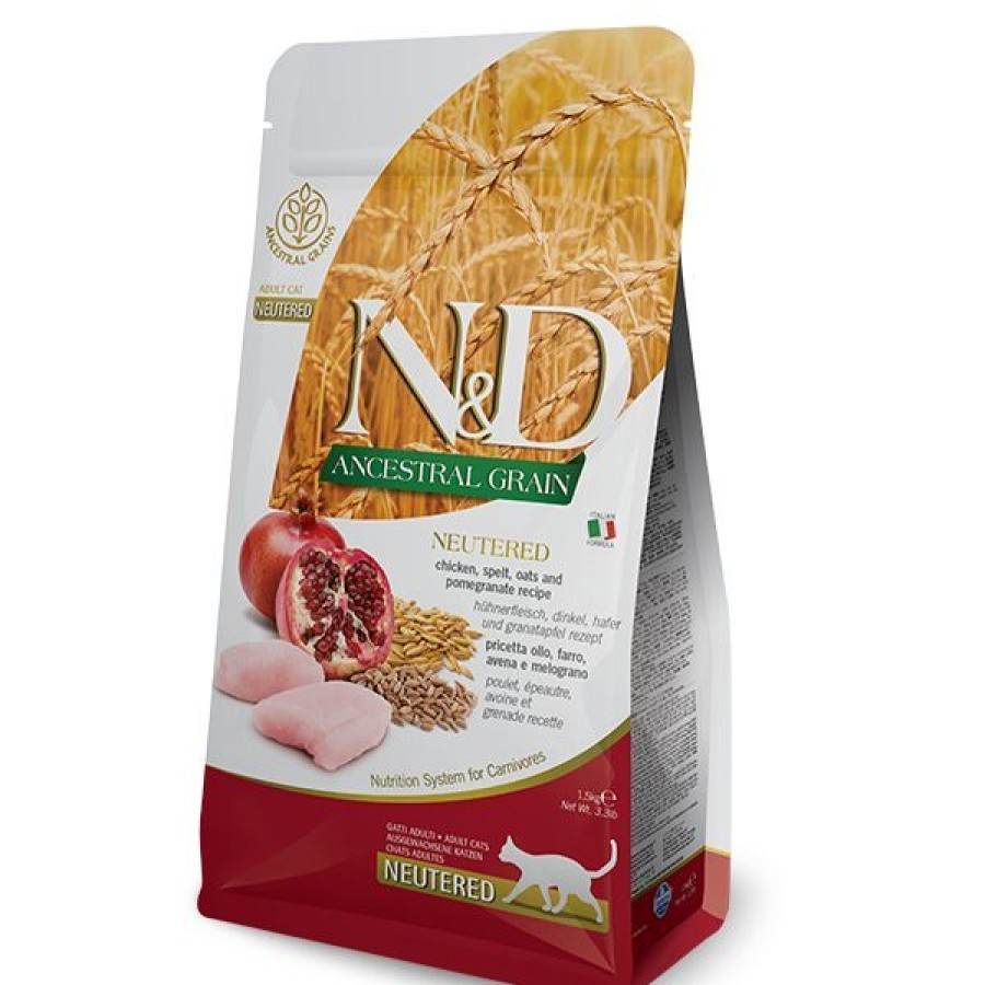 Gatti Farmina N&D Ancestral Grain | Farmina N&D Ancestral Grain Feline Neutered Pollo E Melograno