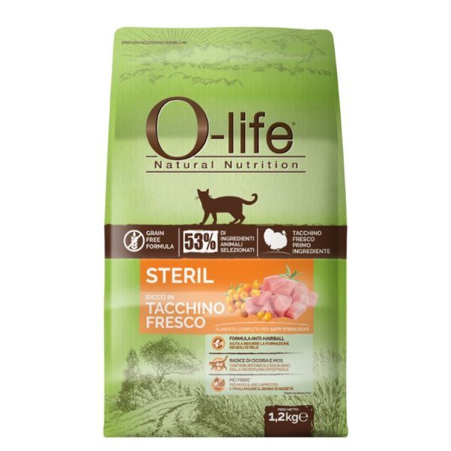 Gatti O-Life | O-Life Cat Sterilised Grain Free Tacchino Fresco