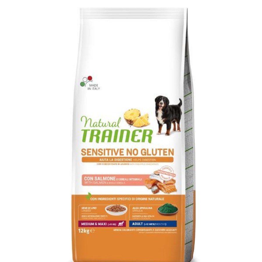 Cani Natural Trainer | Natural Trainer Sensitive No Gluten Medium & Maxi Adult Con Salmone