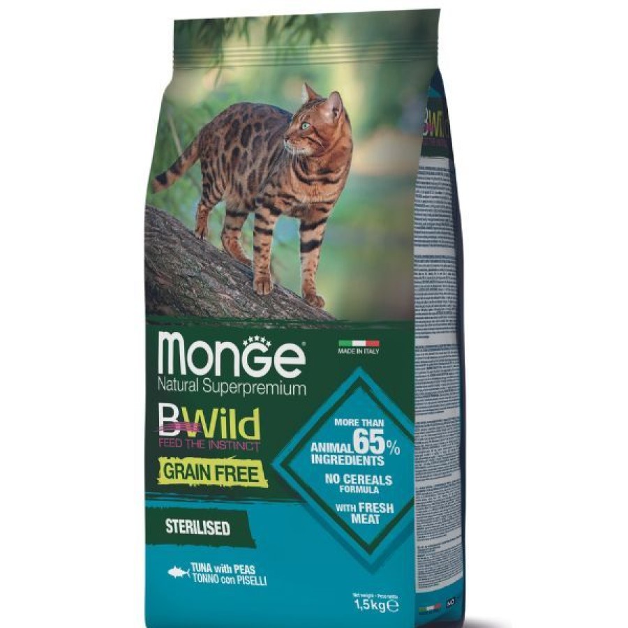 Gatti Monge BWild | Monge Bwild Cat Adult Sterilised Grain Free Tonno