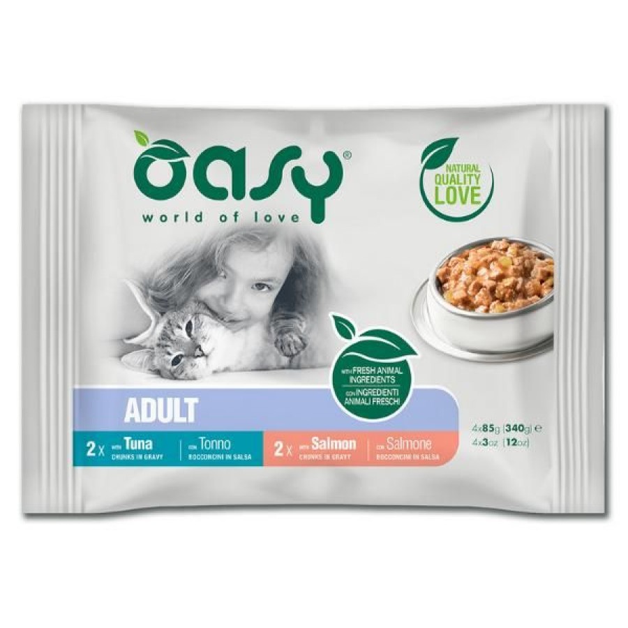 Gatti Oasy | Oasy Multipack Adult Bocconcini In Salsa 4 X 85 Gr