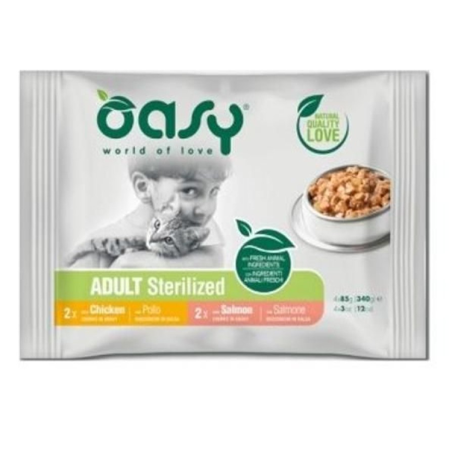 Gatti Oasy | Oasy Multipack Adult Bocconcini In Salsa 4 X 85 Gr