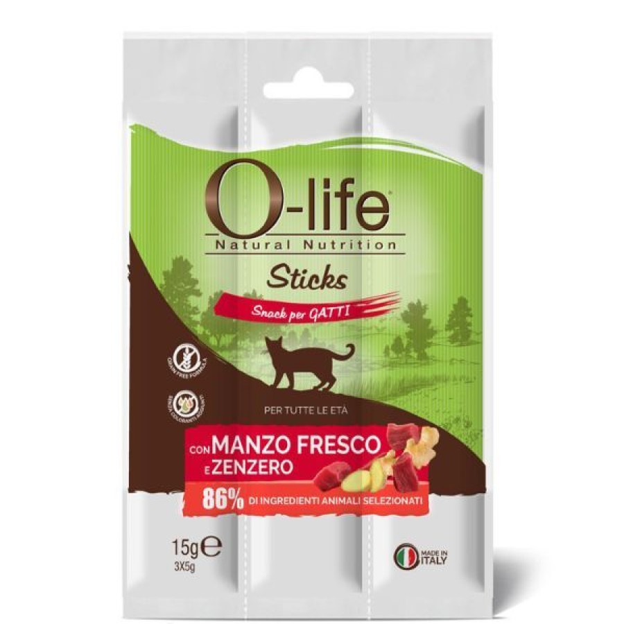 Gatti O-Life | O-Life Sticks Grain Free Snack Per Gatti 3X5 Gr