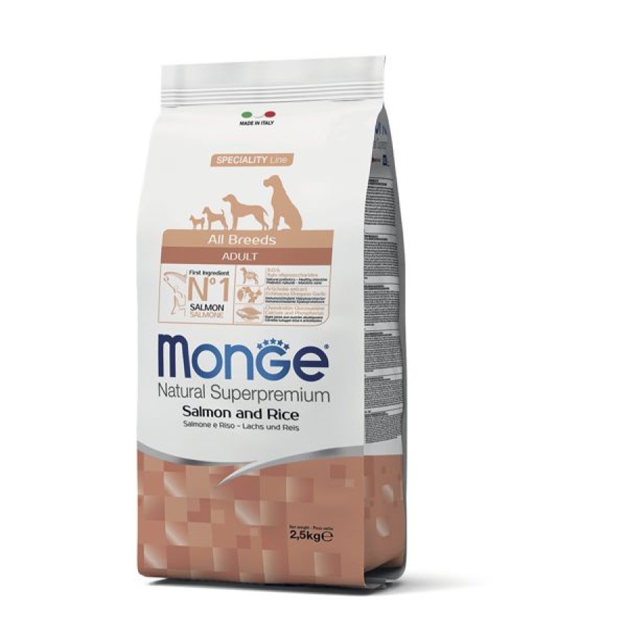 Cani Monge Natural Superpremium | Monge Natural Superpremium Adult Monoproteico Salmone E Riso