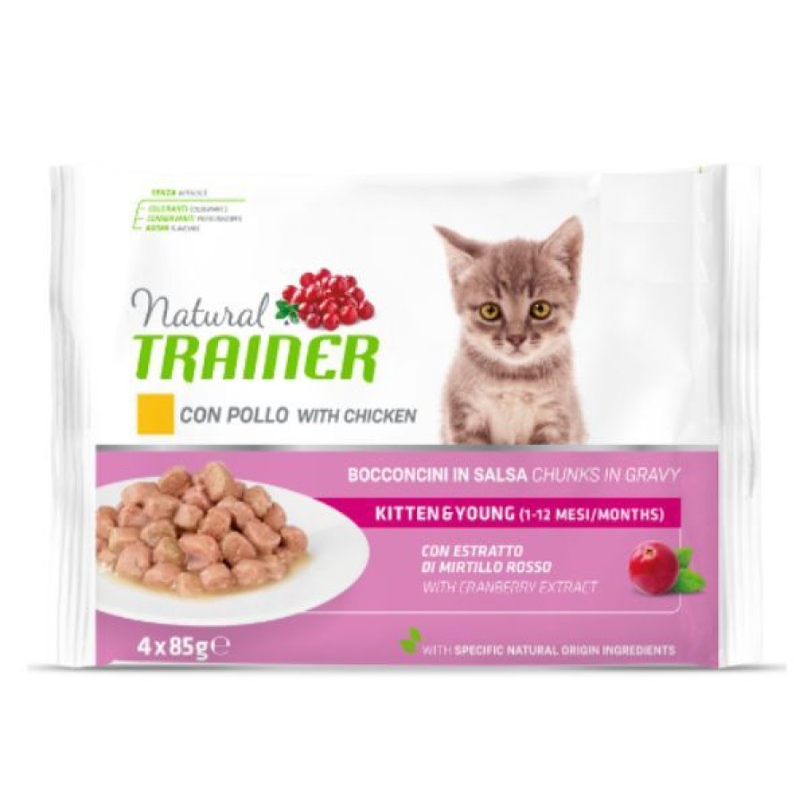 Gatti Natural Trainer | Natural Trainer Flowpack Kitten & Young (4 X 85 Gr)