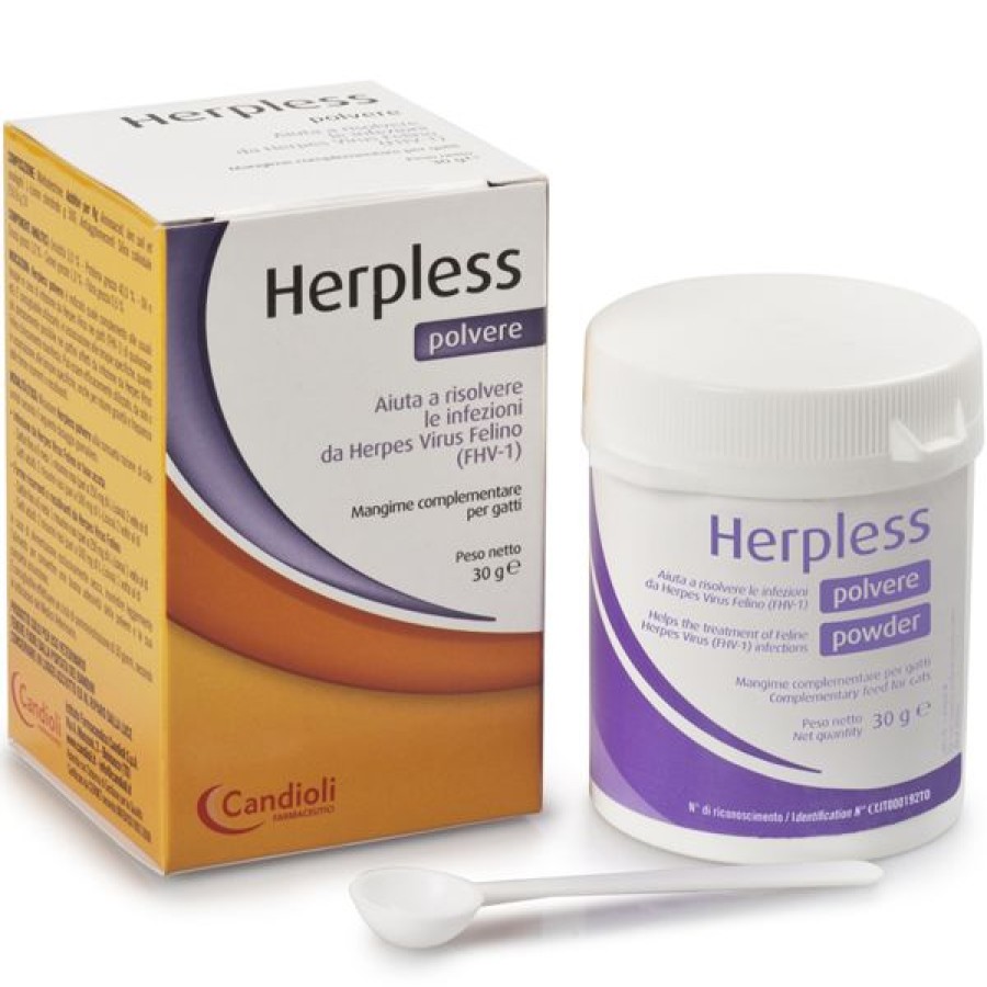 Gatti Candioli Farmaceutici | Candioli Pharma Herpless Polvere Integratore Infezioni Da Herpes Gatti