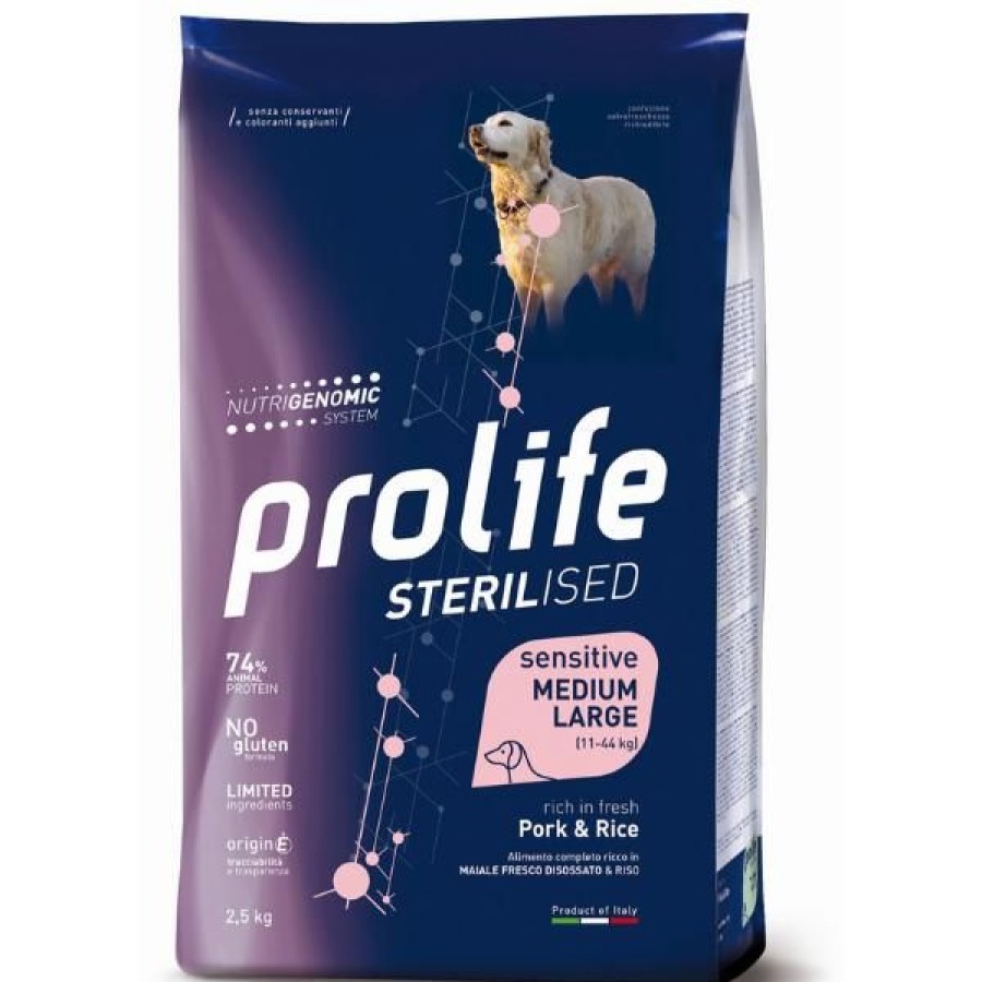 Cani Prolife | Prolife Sterilised Cane Sensitive Medium Large Maiale E Riso